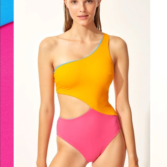 NWT SOLID & STRIPED Reversible Claudia One Piece - Picture 2 of 8